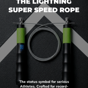 Lightning Super Speed Rope by Rule The Ropes, best quality speed jump rope and skipping rope for fast skipping, cardio workouts, fitness training, and athlete performance