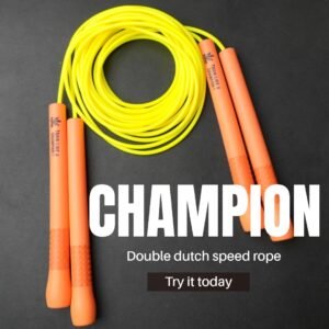 The Champion Double Dutch Speed Rope is a 12-foot high-speed rope engineered specifically for double dutch speed events.