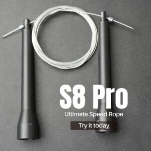 Upgrade your speed game with the S8 Pro Speed Rope. Faster spin than Rave 1, slimmer handles, alloy Allen-key locks, and a 1.2mm ultra-thin uncoated cable included.